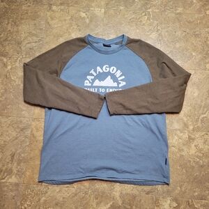 Patagonia Geologers Lightweight Crew Sweatshirt Mens Large Blue Organic Cotton